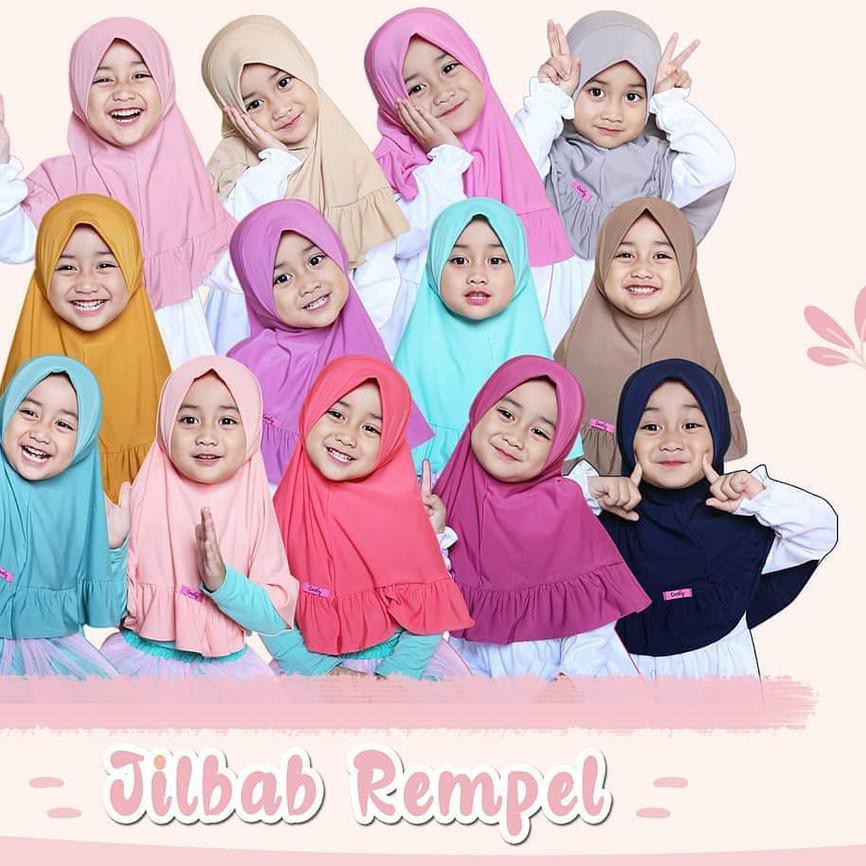 Áo Choàng Hijab Màu Kẹo Cho Bé Từ 1-2 - 3-4 - 5 Tuổi