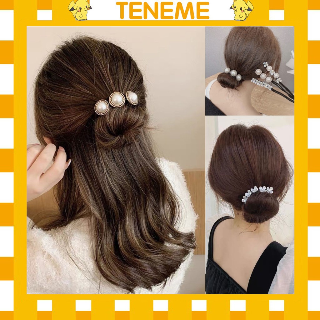 Kẹp búi tóc hàn quốc uốn dẻo Teneme kẹp tóc hỗ trợ búi tóc cực đẹp SC25