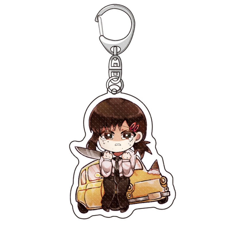 Móc Chìa Khóa Bằng Acrylic In Họa Tiết Hoạt Hình ST1 Chainsaw Man Denji Makima Dễ Thương