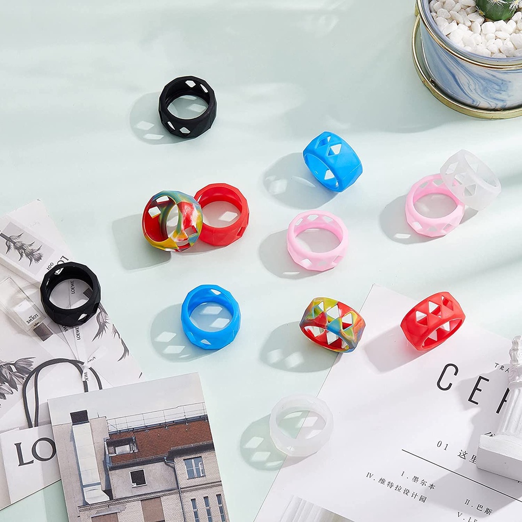 Vòng bảo vệ KUNHEV 25x17 mm bằng cao su silicon mềm chống trượt nhiều màu sắc