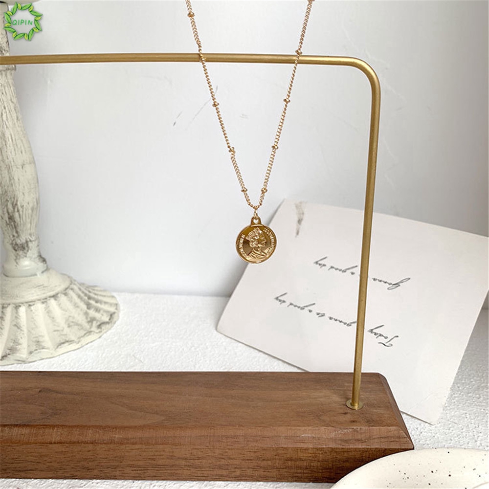 Cod Qipin Dây chuyền mặt hình đồng xu may mắn phong cách retro
