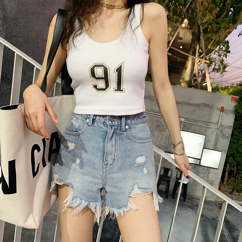 Áo 2 dây cotton in chữ ôm dáng phong cách Hàn Quốc thời trang xuân hè phong cách thể thao | BigBuy360 - bigbuy360.vn