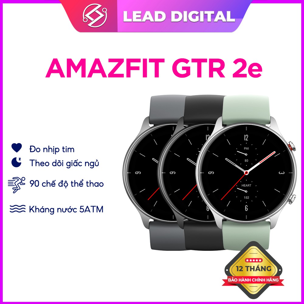 Đồng Hồ Thông Minh Unisex Amazfit GTR 2e - Hỗ trợ thông báo tiếng Anh - Bảo hành 12 tháng