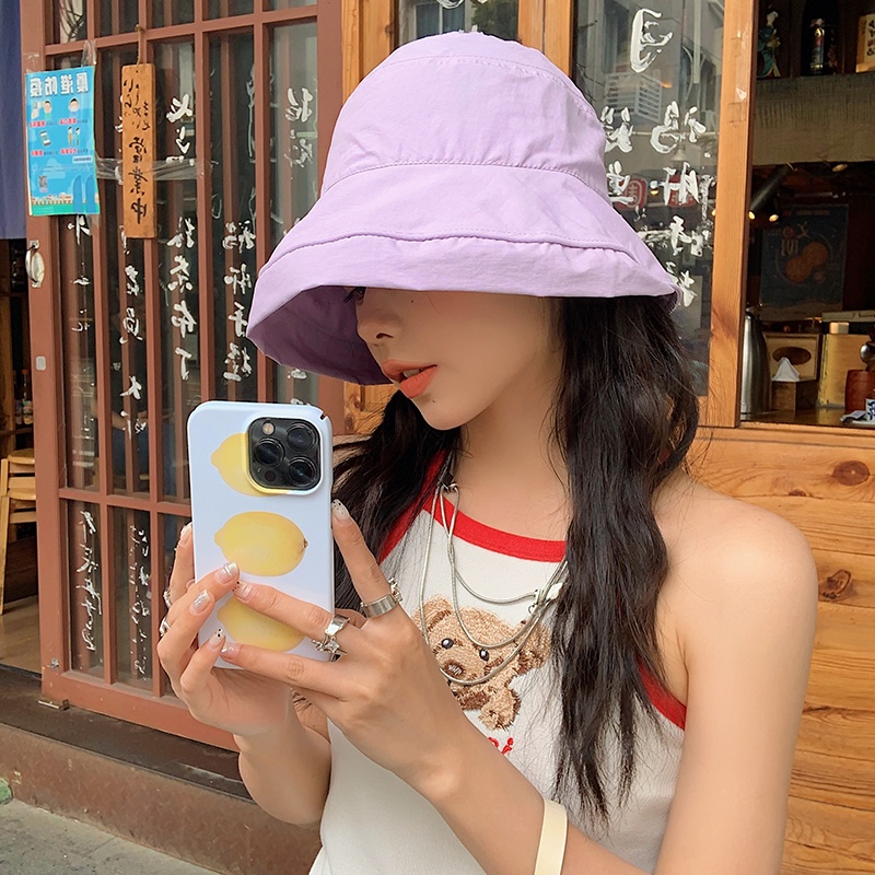Nón Vành Rộng Chống Tia Uv Màu Sắc Ngọt Ngào Thời Trang Mùa Hè Cho Nữ