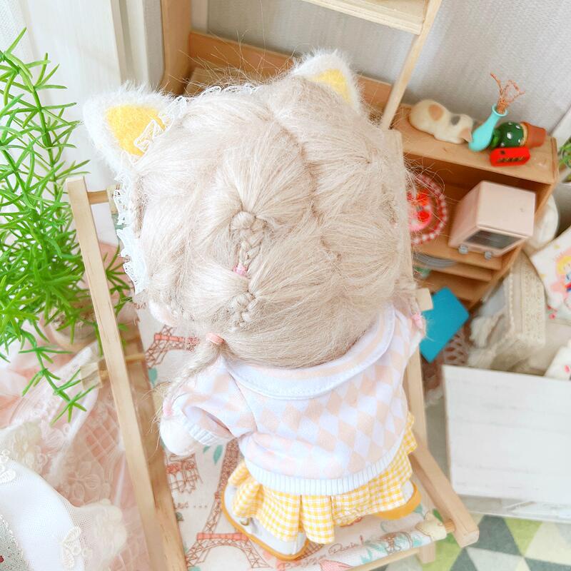 Áo Sweater Cổ Bẻ Vải Cotton Thiết Kế Dễ Thương Cho Búp Bê 20cm