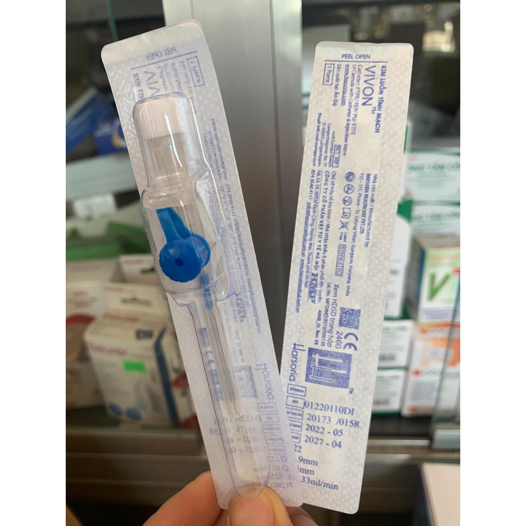 Kim luồn tĩnh mạch VIVON Ấn Độ chính hãng các số 18G, 20G, 22G, 24G