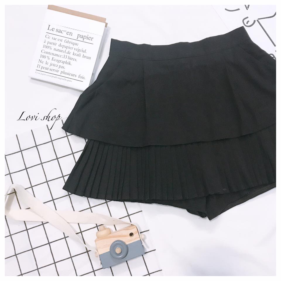 Chân váy dập ly dáng ngắn 6 màu Lovi