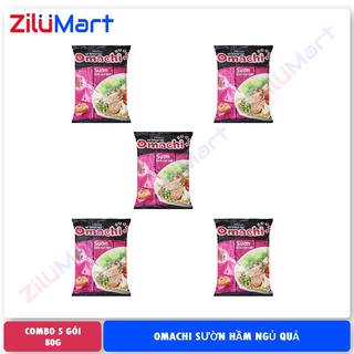 Mì khoai tây Omachi sườn hầm ngũ quả (combo 5 gói) loại 80g