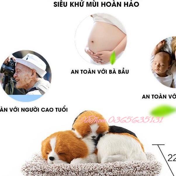 Chó bông lõi than hoạt tính khử mùi, lọc không khí trang trí taplo ô tô, xe hơi, bàn làm việc