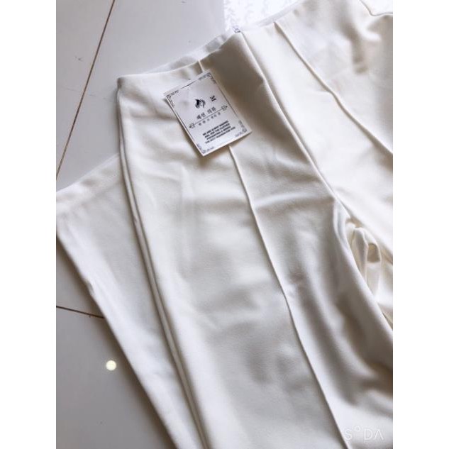 Quần ống rộng dáng dài có gân giữa chất cát hàn co dãn | BigBuy360 - bigbuy360.vn