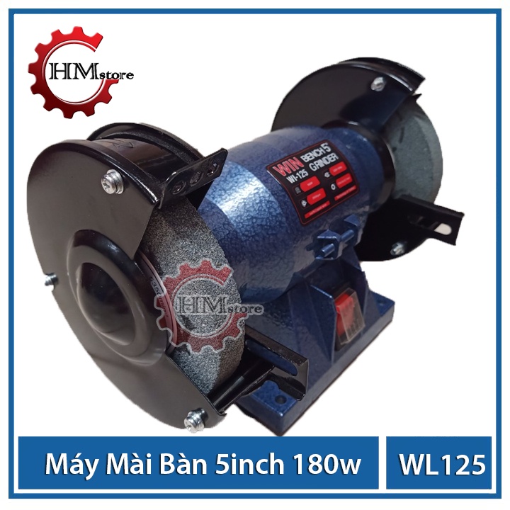 Máy mài 2 đầu Win125 5inch, công suất 180w, đá 125mm - Máy mài để bàn, máy mài 2 đá, mài dao kéo