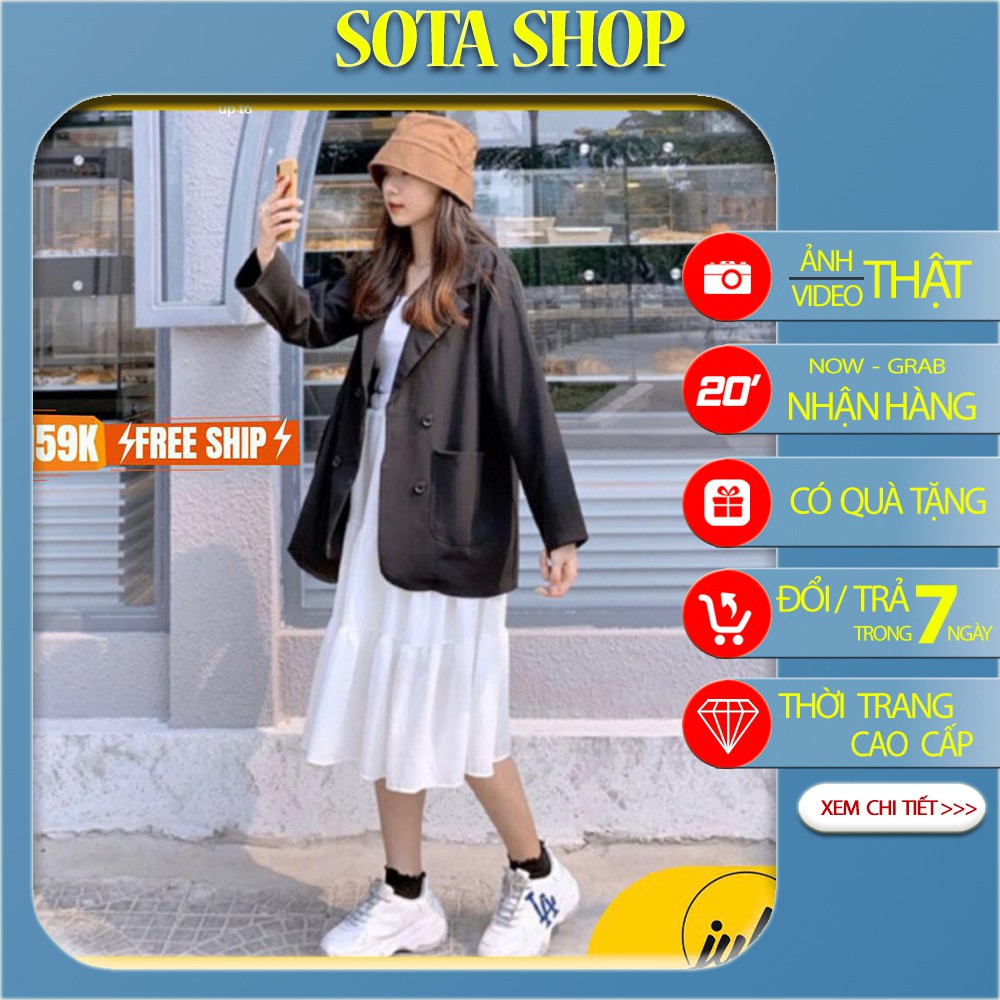 ÁO KHOÁC BLAZER 1 MÀU TRƠN HÀN QUỐC 2 LỚP kiểu áo vest nữ đẹp 2021