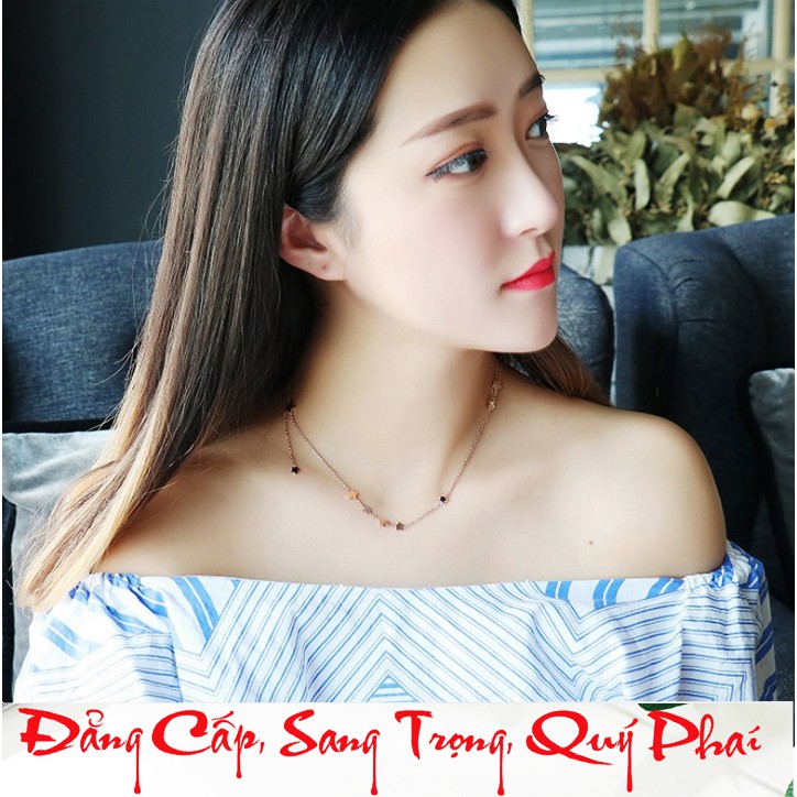 Dây chuyền nữ titan cao cấp chuỗi ngôi sao cách điệu siêu đẹp, bền màu, hợp thời trang