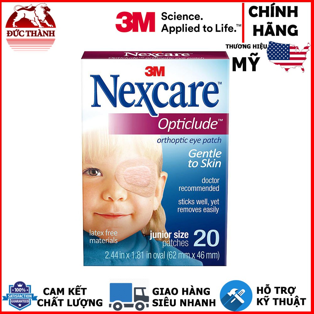 Hộp 20 miếng băng dán mắt 3M Nexcare Opticlude Orthoptic Eye Patch Junior Size