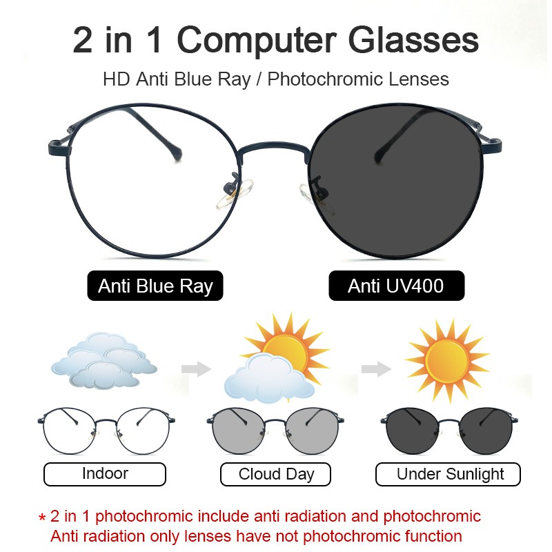 Mắt kính chống bức xạ ánh sáng xanh thời trang cho nam và nữ