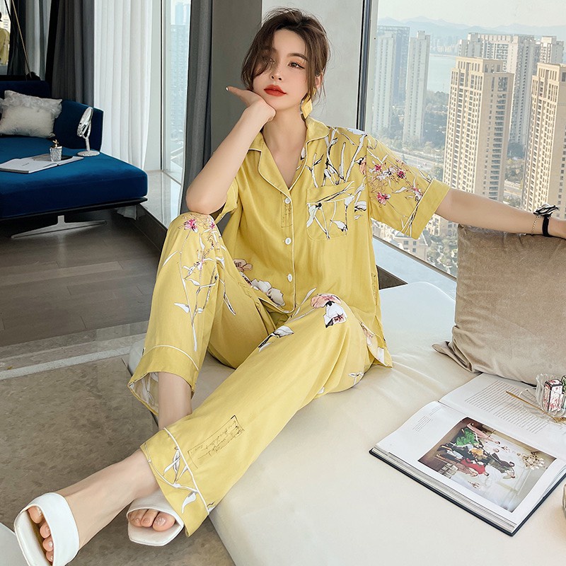 Pajamas Đồ Ngủ Mặc Nhà Lụa Mềm Mịn FreeSize AMANTA AMTPY017