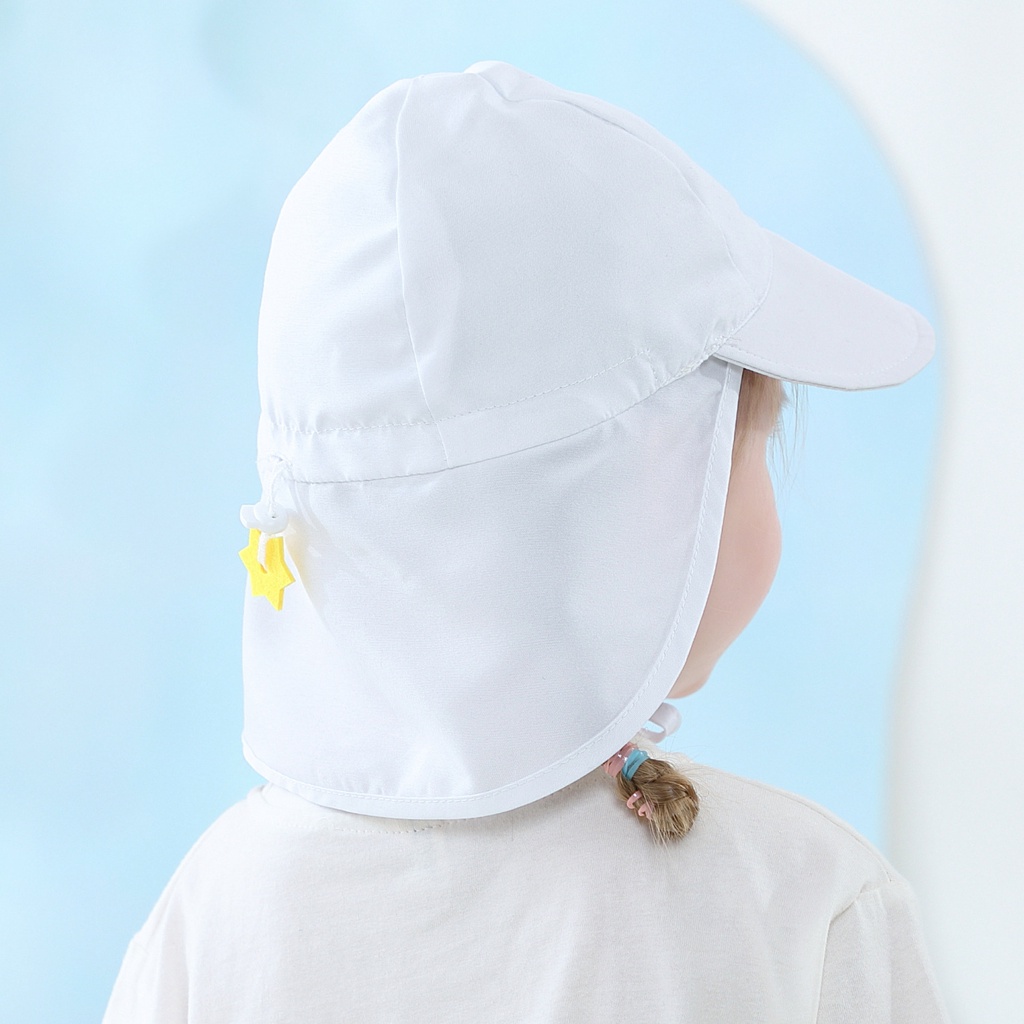 Nón Tai Bèo Chống Nắng Chống Gió Màu Sắc Tinh Khiết Có Dây Rút Dành Cho Trẻ Em Đi Du Lịch Ngoài Trời