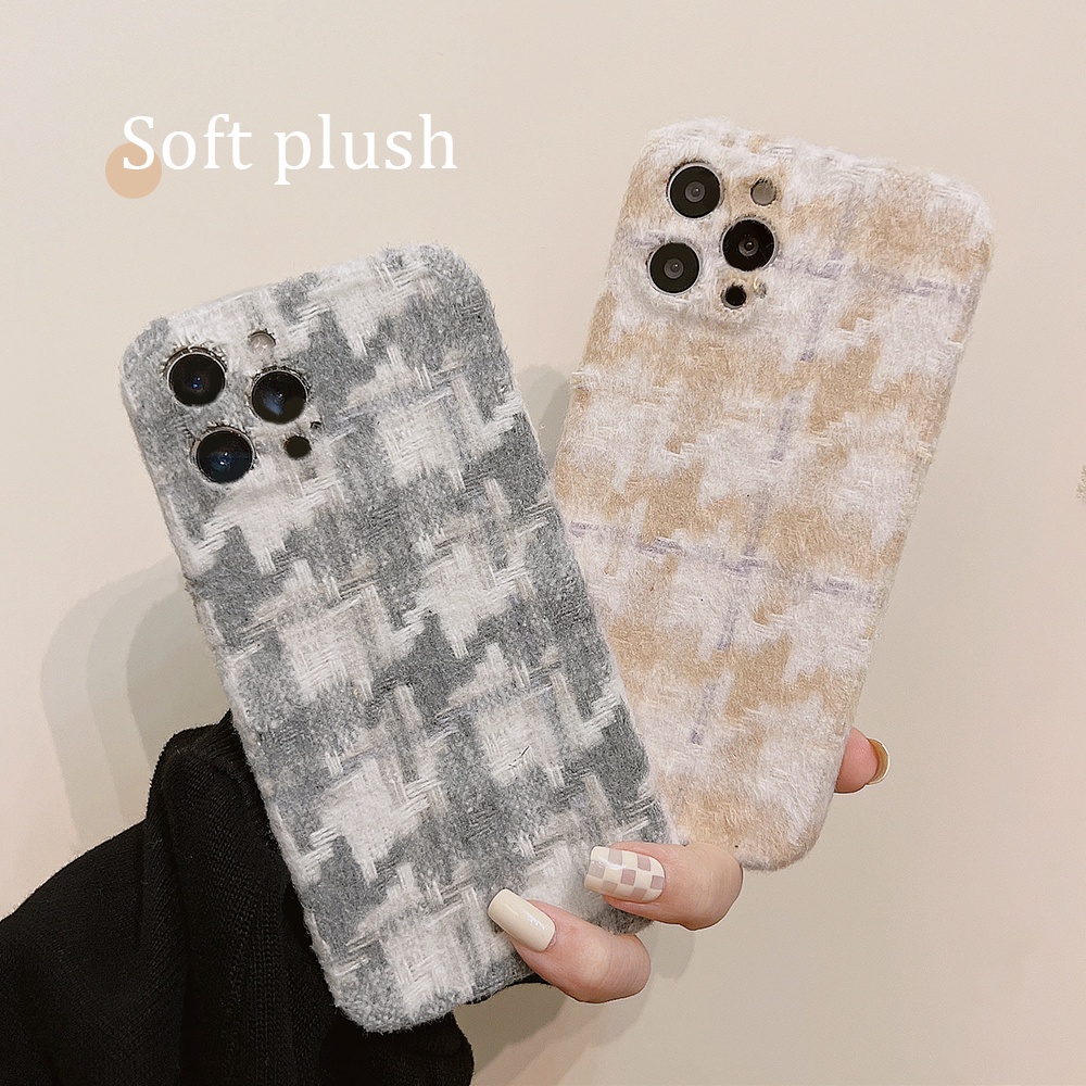 Ốp điện thoại mềm họa tiết houndstooth thời trang cho iphone 13 Pro Max 11 12 Pro Max X XR XS Max 7 8 plus 7G 8G