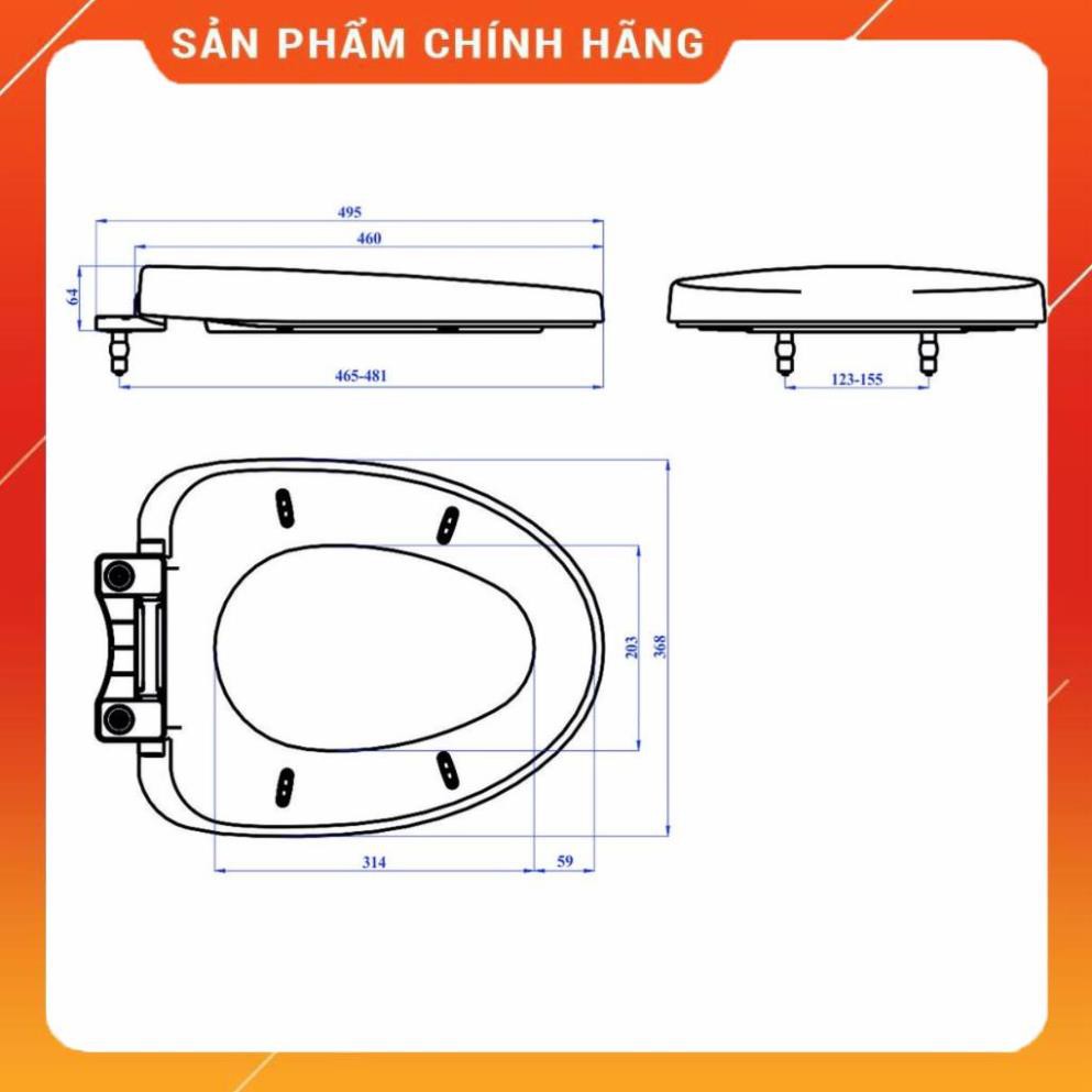 (SALE) Nắp bàn cầu đóng êm HA32, siêu bền, nhựa ABS, hàng Việt Nam chất lượng cao để