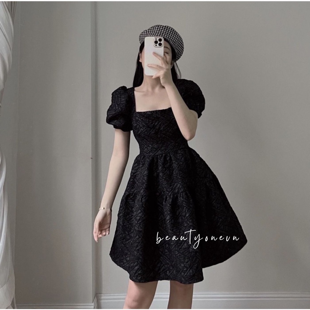 Váy gấm hoa 2 tầng đan dây lưng ảnh thật ở cuối - BEAUTYONE