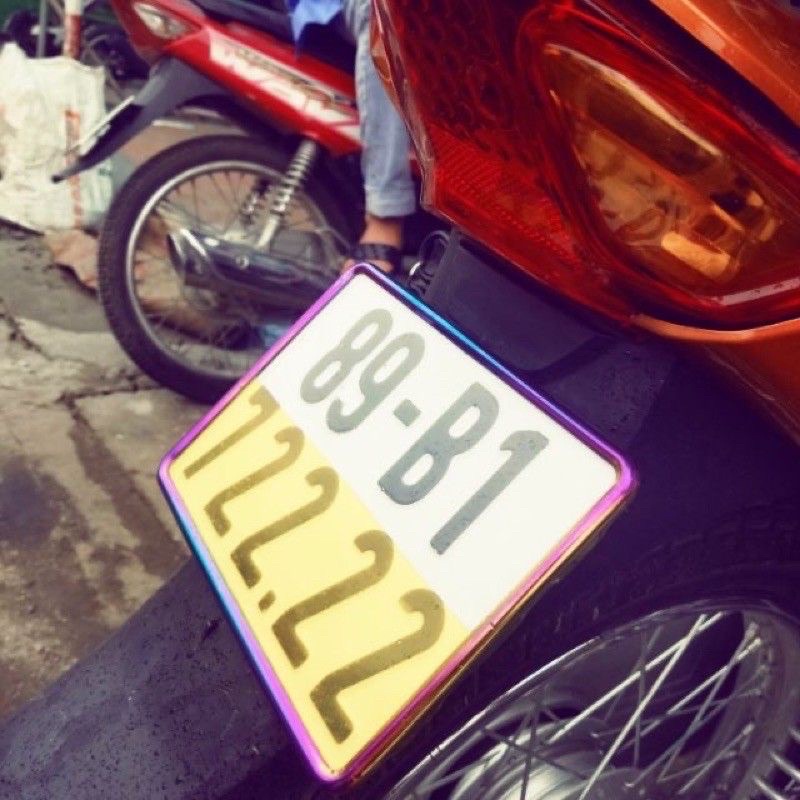 decal vàng dán biển số , dán pha xe