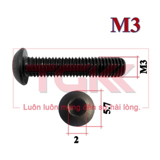Bulong LGC chỏm cầu thép đen M3 (Túi 10)
