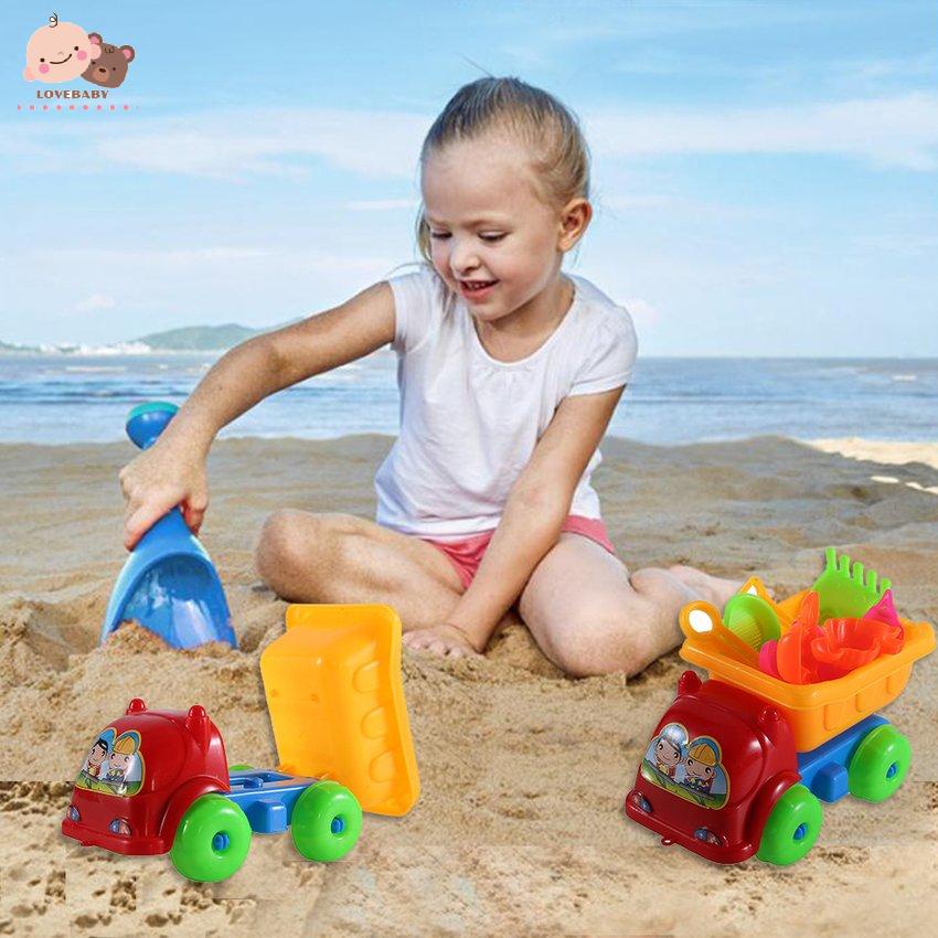 [HOT]11Pcs/set Unique Children Kids Beach Playing Truck Sand Dredging Toy Set