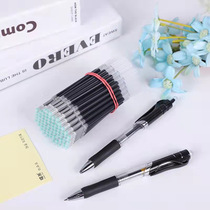 Ruột bút mực gel màu đen/ xanh dương/ đỏ thay thế tiện lợi cho học sinh và văn phòng phẩm