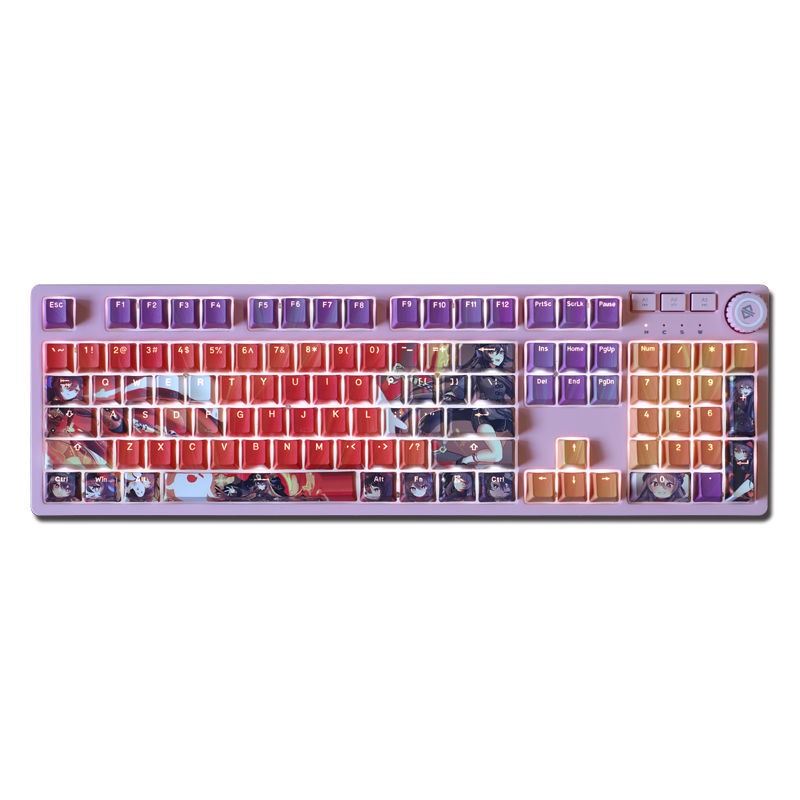 Hu Tao keycap Cherry Profile Genshin Impact theme keycap PBT DYE-SUB bàn phím cơ Truyền ánh sáng keycap 108 phím