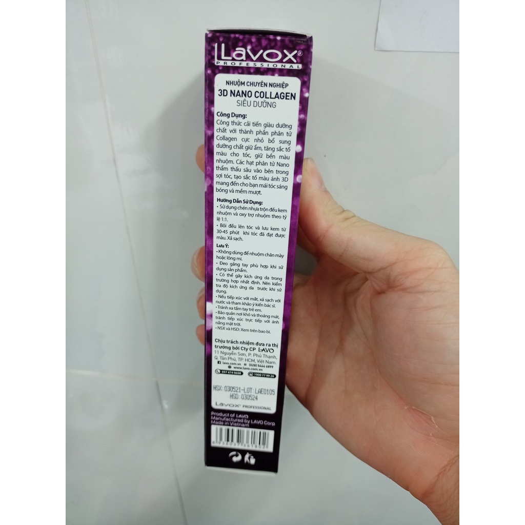 [Oxy + kem nhuộm] Màu nhuộm tóc Lavox - sản phẩm màu chuyên nghiệp cho khách hàng - Lavox00L4