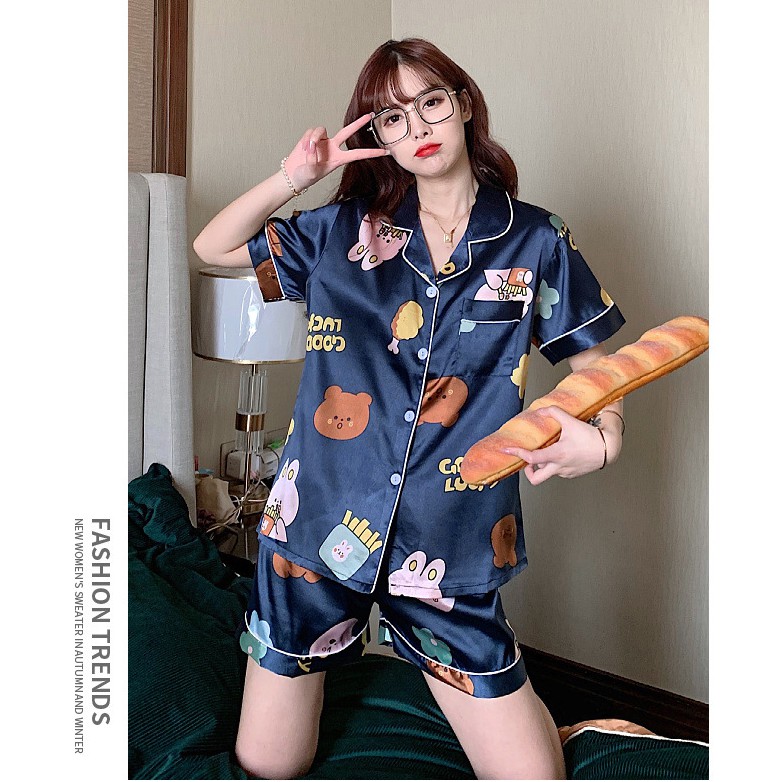 Đồ ngủ nữ QUEEN PIJAMA, Bộ ngủ cộc tay Quảng Châu PJ20