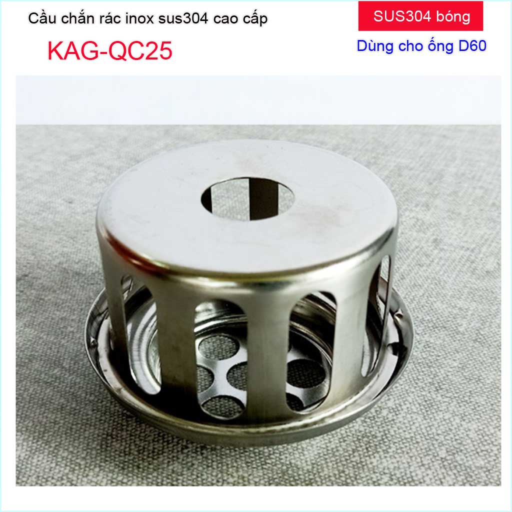 Cầu chắn rác sân thượng inox SUS304 đặt miệng ống D60-D90, cầu chặn rác  thoát nước mưa sân thượng máng xối