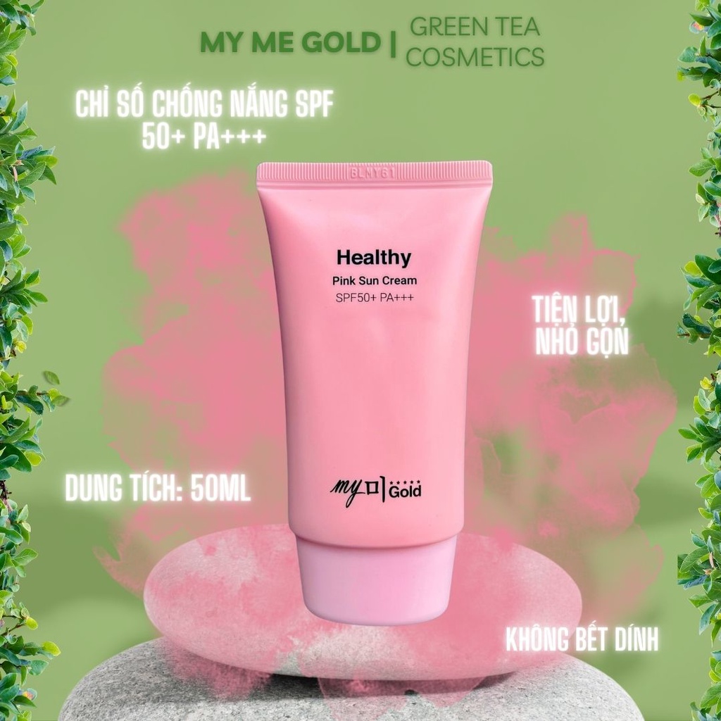 Kem chống nắng giảm dầu Healthy Pink Sun My Me Gold 50+ PA+++