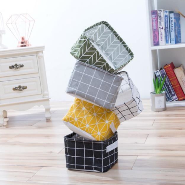 Giỏ đựng đồ CÁ NHÂN vải canvas dày, chống nước, giỏ vải văn phòng xinh xắn, dễ thương