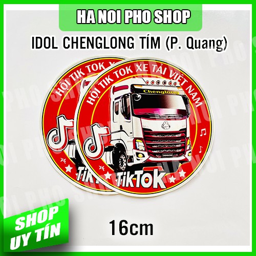 Tem Xe Tải Logo Đầu Kéo Chenglong H7 Tím, Phản Quang, kèm quà tặng 10k