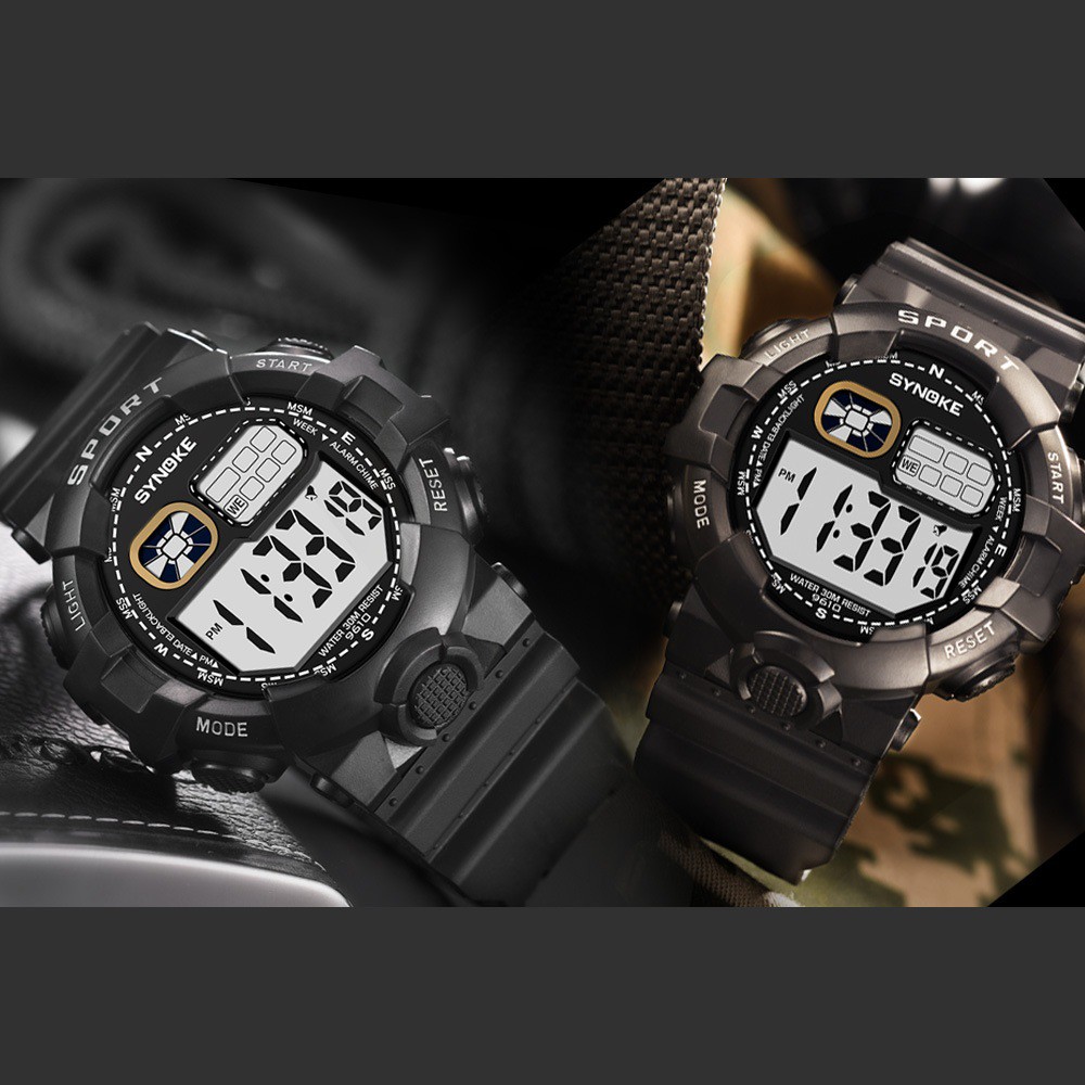 Đồng hồ điện tử thể thao thời trang trang nam dây nhựa cao cấp SYNOKE PKHRSNK017