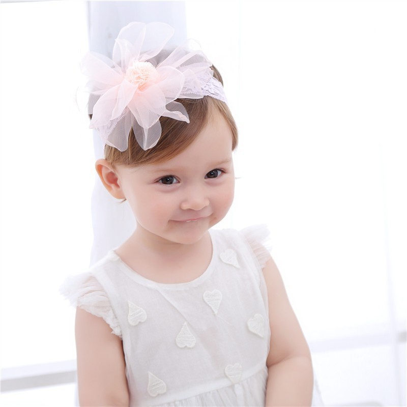Băng đô ren hoa xinh xắn cho bé gái