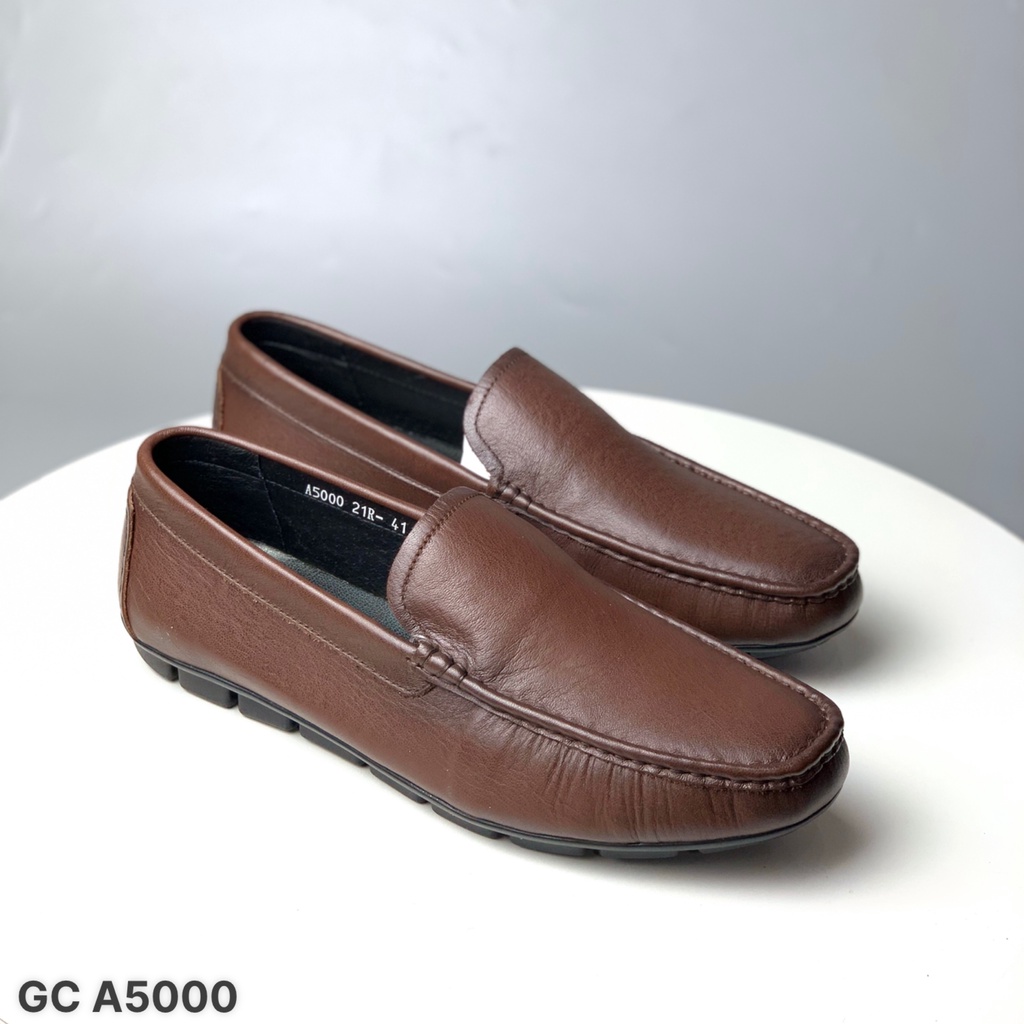 Giày mọi nam BQ ❤️FREESHIP❤️ Giày nam dáng lười trơn đơn giản da bò đế đúc cao su GCA5000