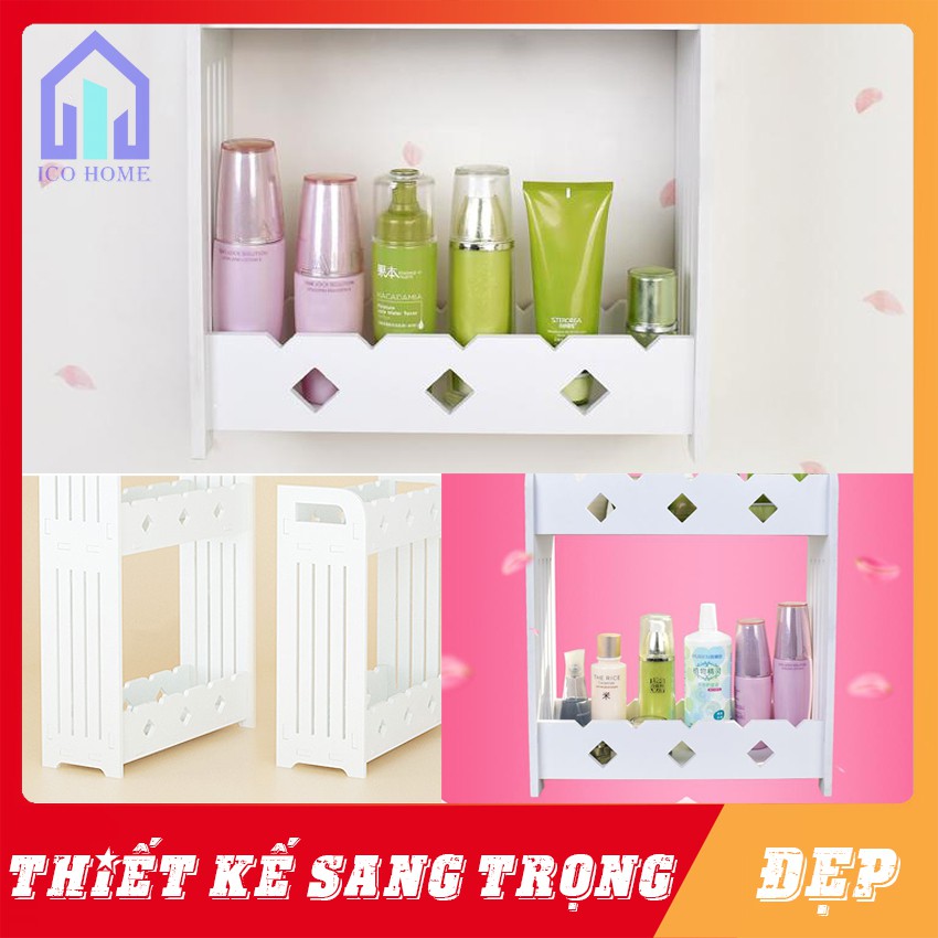 Kệ nhà tắm 2 tầng kiểu dáng Hàn Quốc để đồ trong phòng tắm [ CHỐNG THẤM NƯỚC]  IHT-02 - Ico Home