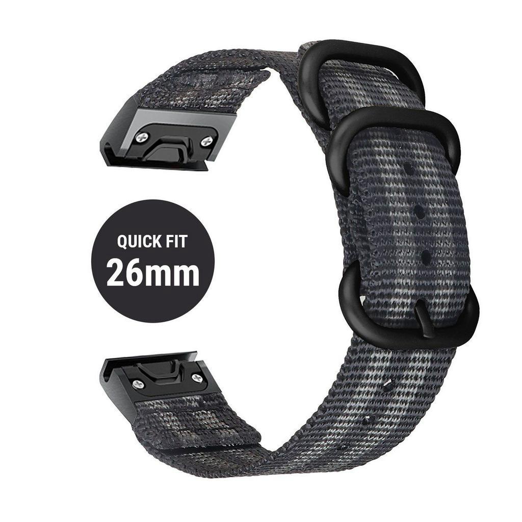 Dây đồng hồ Quick Fit nylon Nato 26mm - Garmin fenix 6X / 5X Plus / 3HR