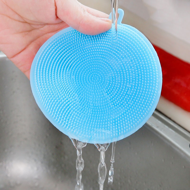 Cọ rửa chén dĩa silicone hình tròn đa năng tiện lợi