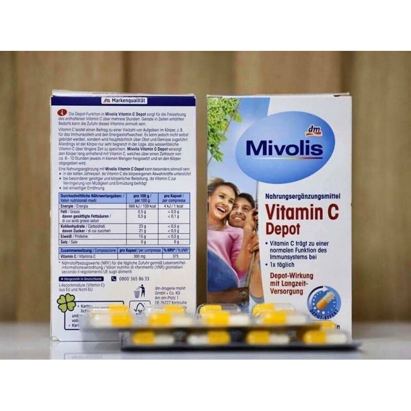 -Viên uống Mivolis Vitamin C Depot tăng sức đề kháng