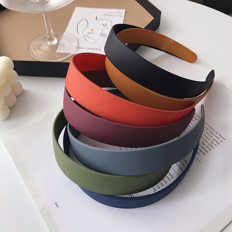 Băng Đô Cài Tóc Bản Rộng Bằng Acrylic Chống Trượt Màu Sắc Thời Trang Phong Cách Hàn Quốc Cho Nữ