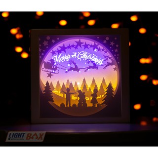 Hộp đèn ngủ bằng giấy 3D - Đèn light box - Paper cut light box - Đèn giáng sinh