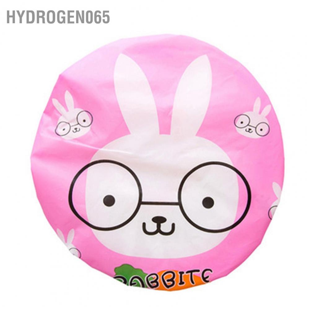 Hydrogen065 Bath Shower Cap Reusable Waterproof Kitchen Oilproof Hair Hat Cute Cartoon Design for Adults Kids