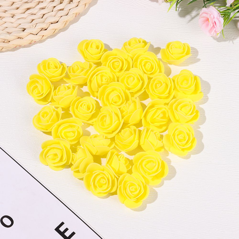 Bộ 50 bông hoa hồng giả 3.5cm chất lượng cao bằng xốp PE nhiều màu sắc chất lượng cao để làm quà thủ công DIY