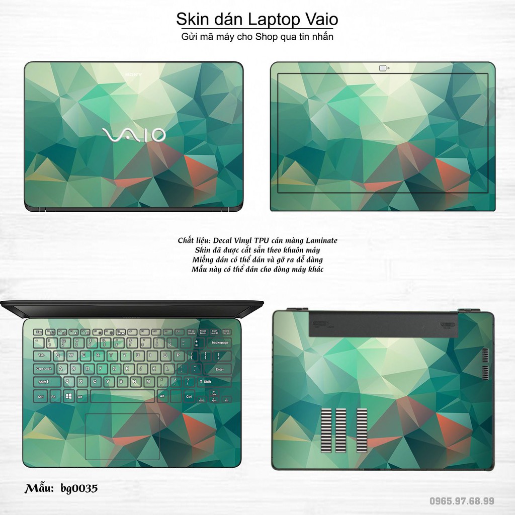 Skin dán Laptop Sony Vaio in hình Vân kim cương (inbox mã máy cho Shop)