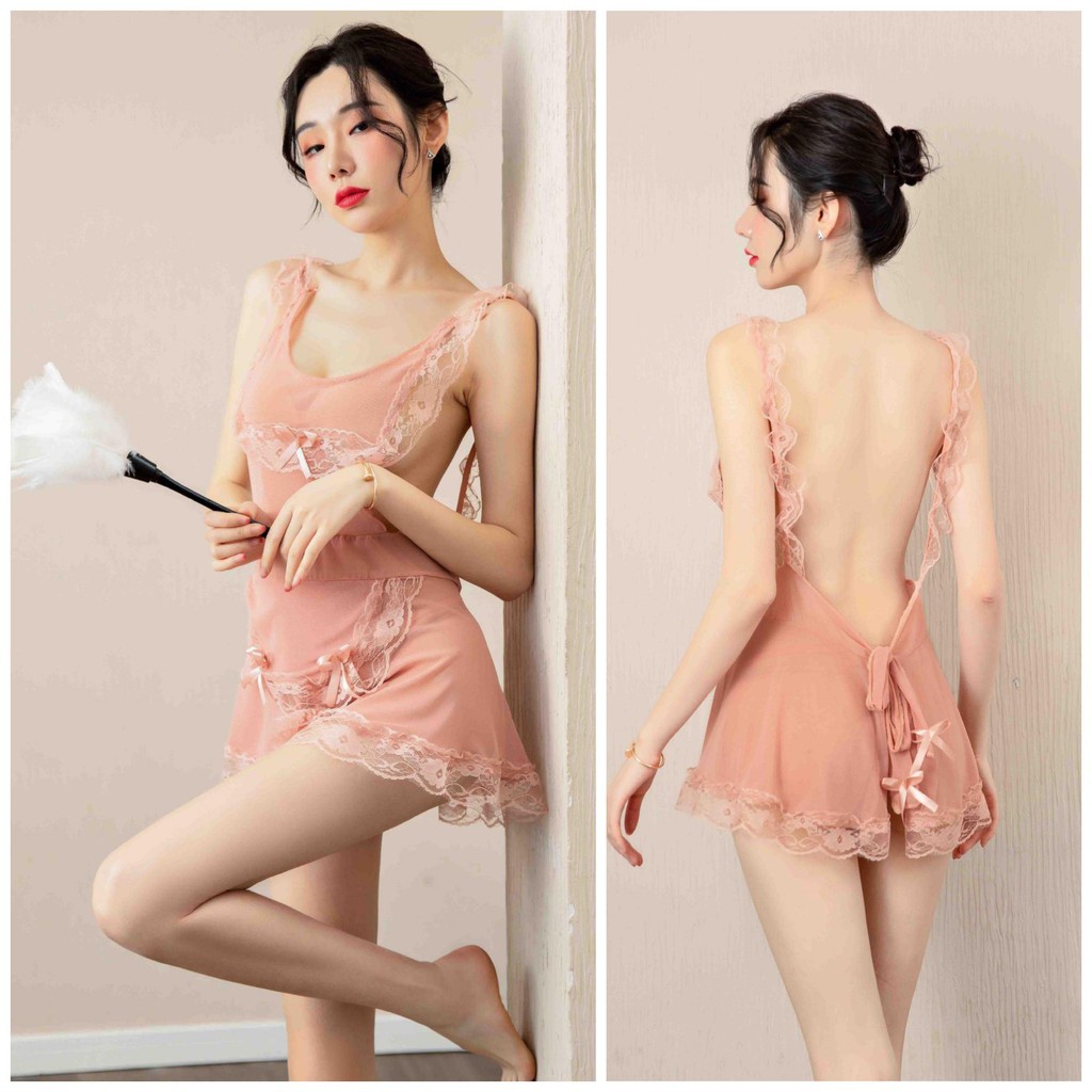 Đồ Ngủ Sexy|Váy Ngủ 2 Dây Gợi Cảm ❣️Freeship - kèm quần lọt khe❣️ Ren Mềm Mịn Đẹp Xuất Sắc
