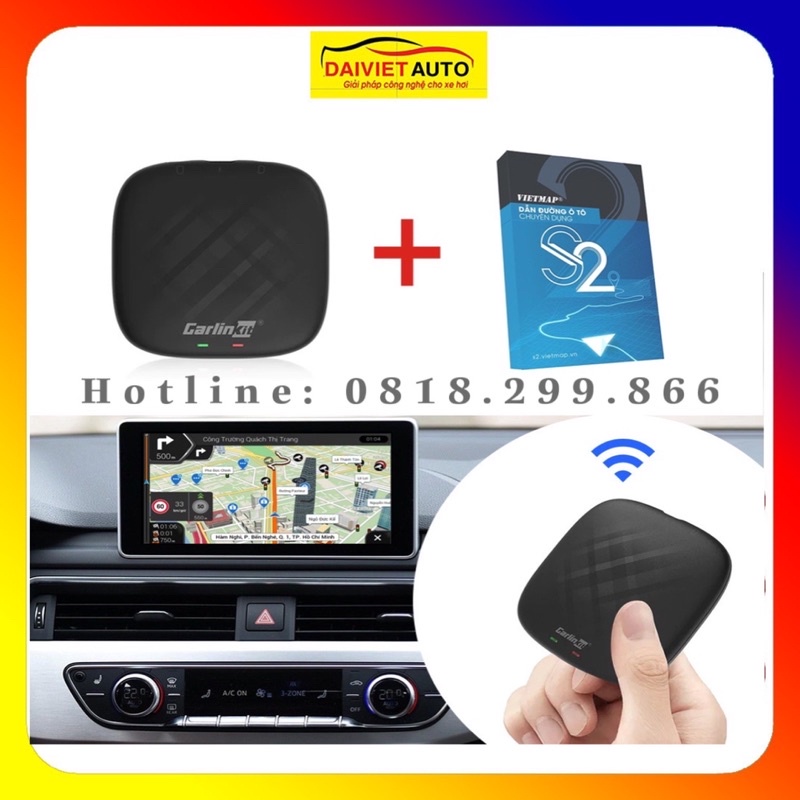 CARLINKIT-Carplay Android AI Box Mini - Biến Màn Hình Zin Theo Xe Thành Màn Hình Android, Ram 4G/64G 4G | Đại Việt Auto
