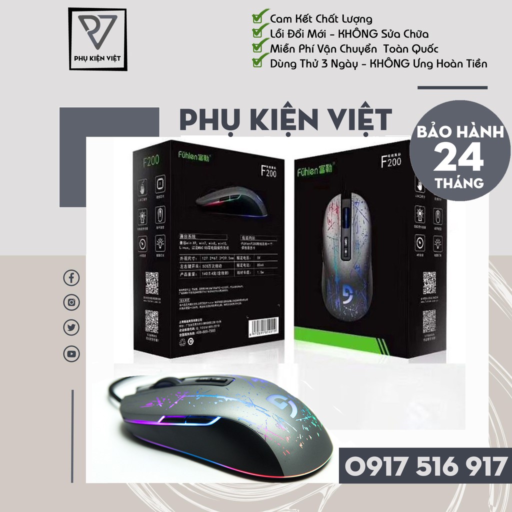 Chuột gaming Fuhlen F200, Chuột game Fuhlen F200 - Bảo Hành 24 tháng
